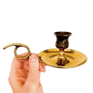 Vintage brass chamber candle holder